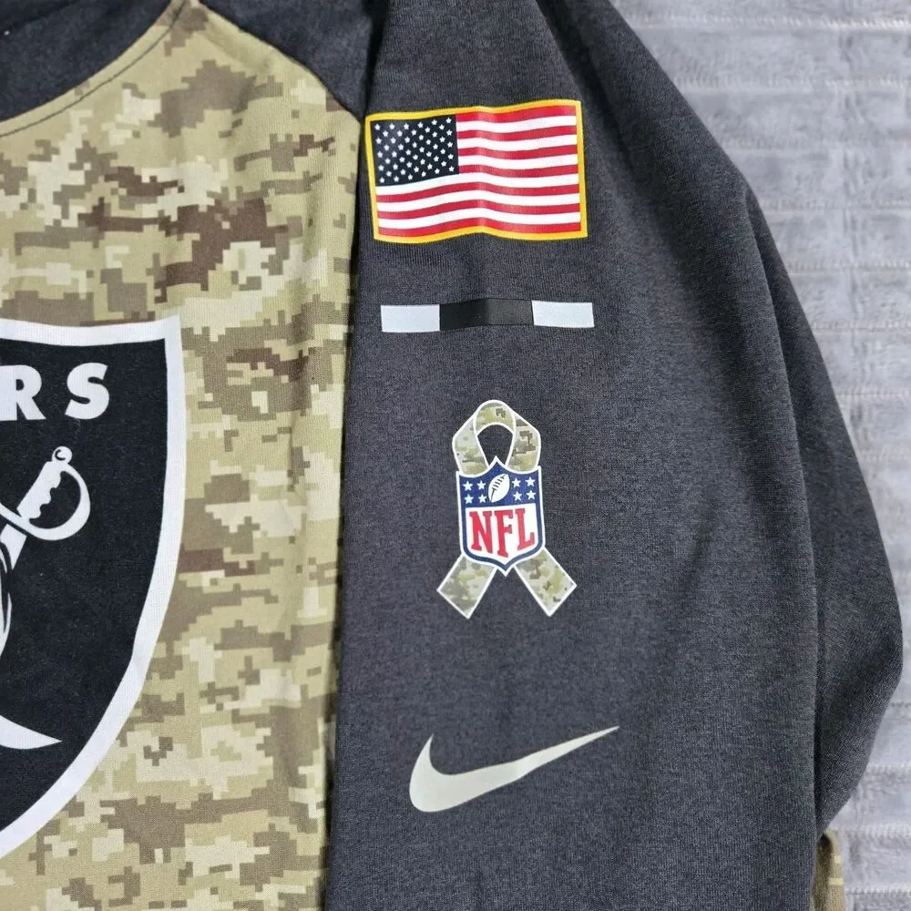 Mens Nike DriFit Las Vegas Raiders Shirt Salute To Service Digital Camo Medium